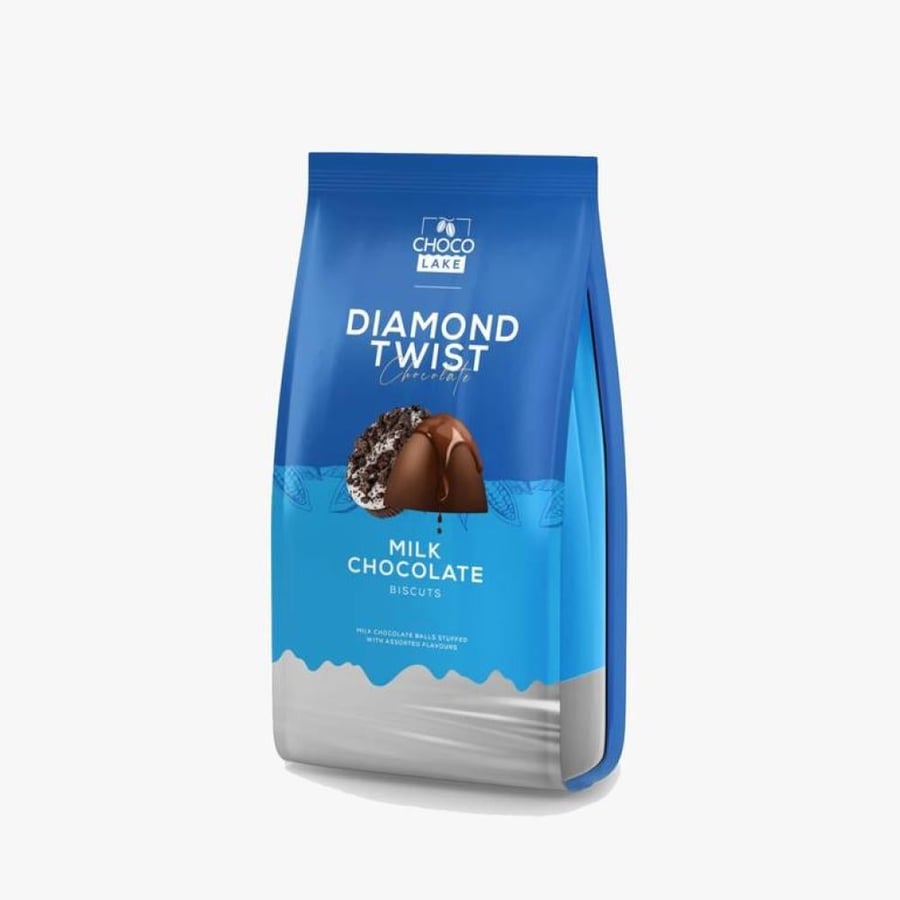 شوكولاتة دايموند تويست بالحليب محشوة بالكوكيز آند كريم - Diamond Twist Cookies and Cream