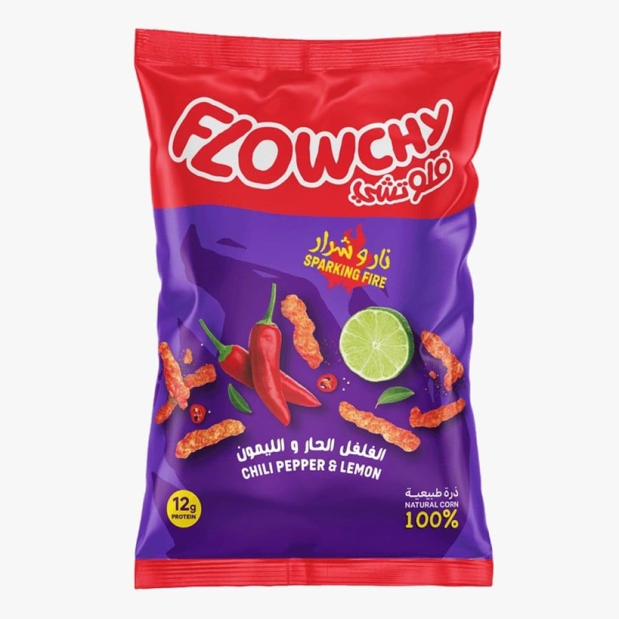Flutechi spicy pepper and lemon puffed snacks 145 grams