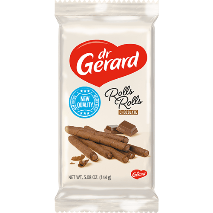 رول بسكويت ويفر رولز رولز بحشوة الشوكولاتة دكتور جيرارد 144 جم | Dr Gerard Rolls Rolls Chocolate Wafers 144g