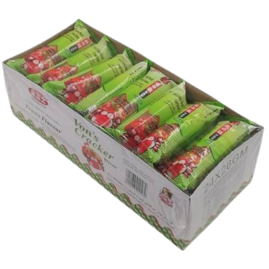 بسكويت مقرمش بنكهة الروبيان جولدن فوجي فونز كراكر 24 قطعة 26 جم | Golden Fuji Von's Cracker Prawn Flavour Biscuit 24 Pcs 26 g