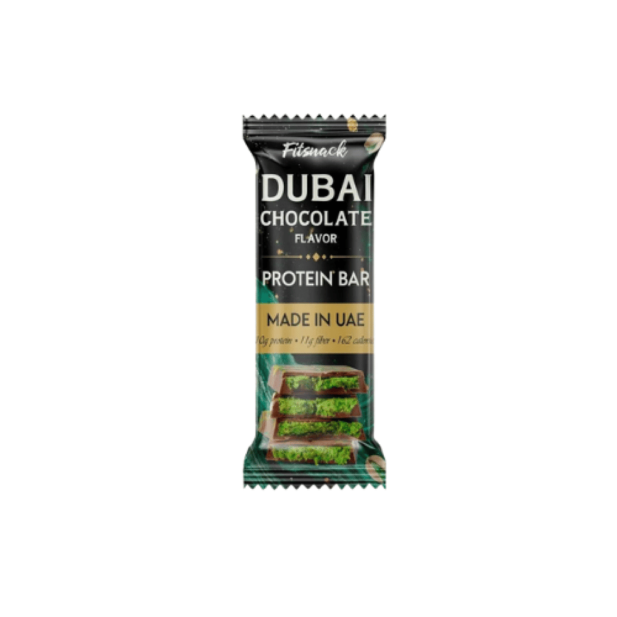 فيت سناك بار بروتين بنكهة شوكولاتة دبي - Fitsnack Dubai Chocolate Protein Bar