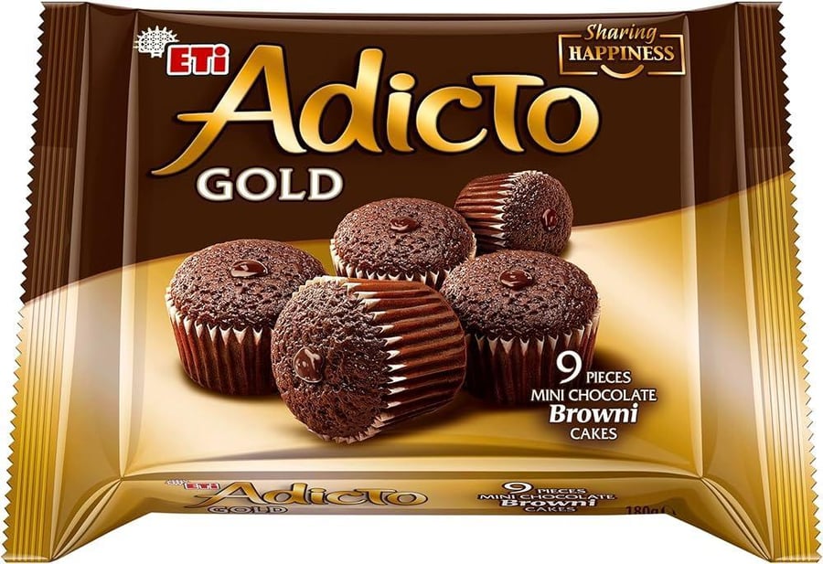 Small golden chocolate brownie cake from Eaty Adicto 180 g 9 pieces