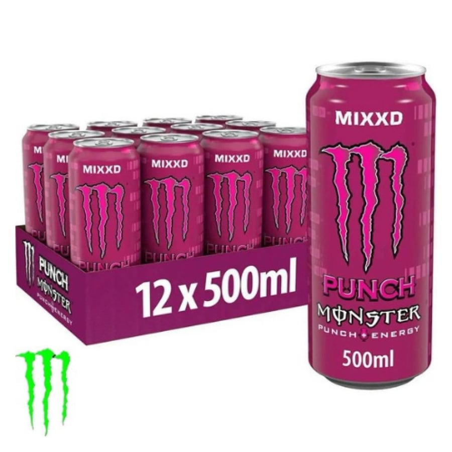 مشروب الطاقة مونستر بانش ميكسد باللون الأرجواني - 500 مل (Monster Punch MIXXD Energy Drink Can 500ml)