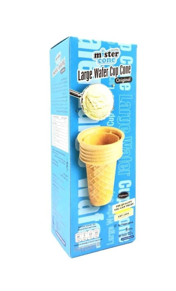 MR.CONE LARGE WAFER CUP 22.5G (5pcs) / مستر كون بسكوت ايس كريم ويفر كبير 22.5غ (5 حبات)
