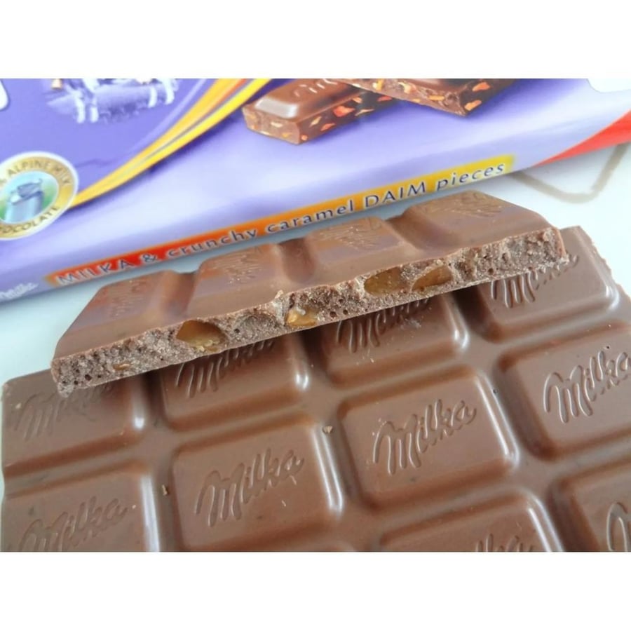 Milka chocolate with pieces, always Swedish, 100 grams