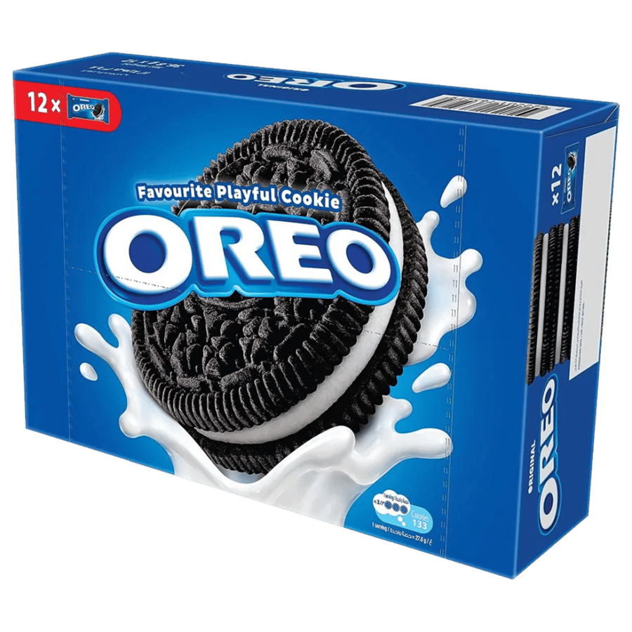 بسكويت اوريو الأصلي بكريمة الفانيليا الناعمة - كرتون 12 عبوة | Oreo Original Vanilla Crème Cookies