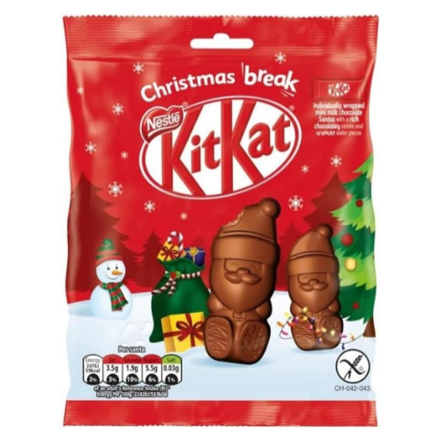 شوكولاتة كيت كات ميني سانتا العبوة الشتوية نستله المستوردة KitKat Festive Mini Santas
