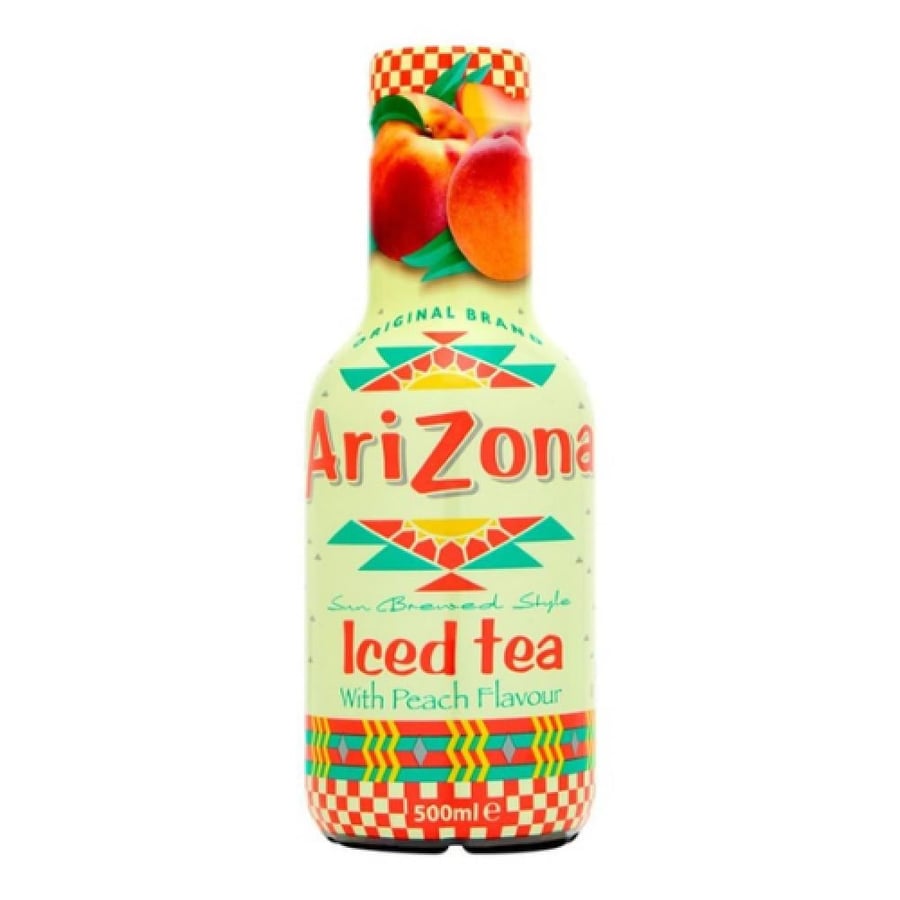مشروب أريزونا الشاي المثلج بنكهة الخوخ - 500 مل (AriZona Iced Tea with Peach Flavour 500ml)