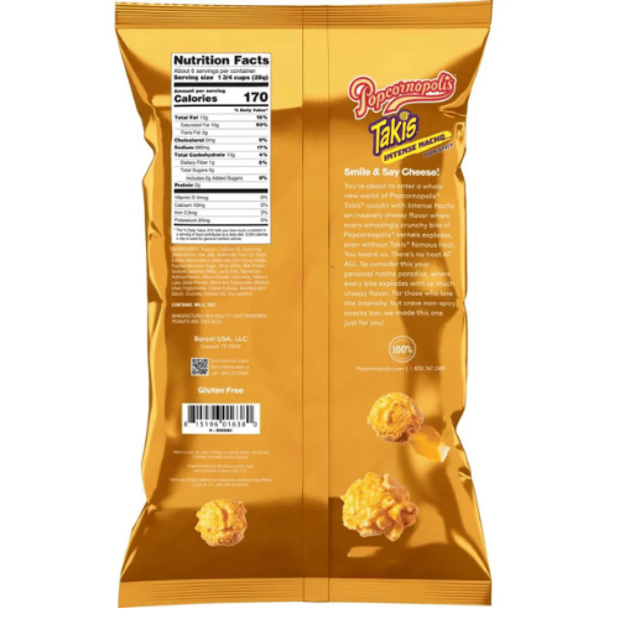فشار بوبكورنوبوليس بنكهة تاكيس إنتينس ناتشو غير الحار | Popcornopolis Takis Intense Nacho Popcorn