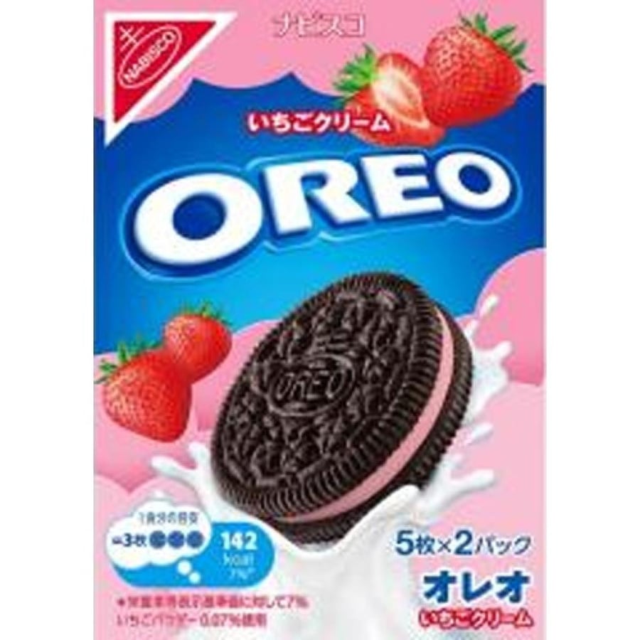 Japanese Oreo Strawberry Cream Biscuit 97g - بسكويت اوريو كريمة الفراولة ياباني 97 جرام