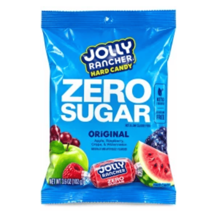 حلاوة جولي رانشر الصلبة خالية من السكر بالفواكه المشكلة - 102 جرام (Jolly Rancher Zero Sugar Hard Candy Original Flavors - 102g)