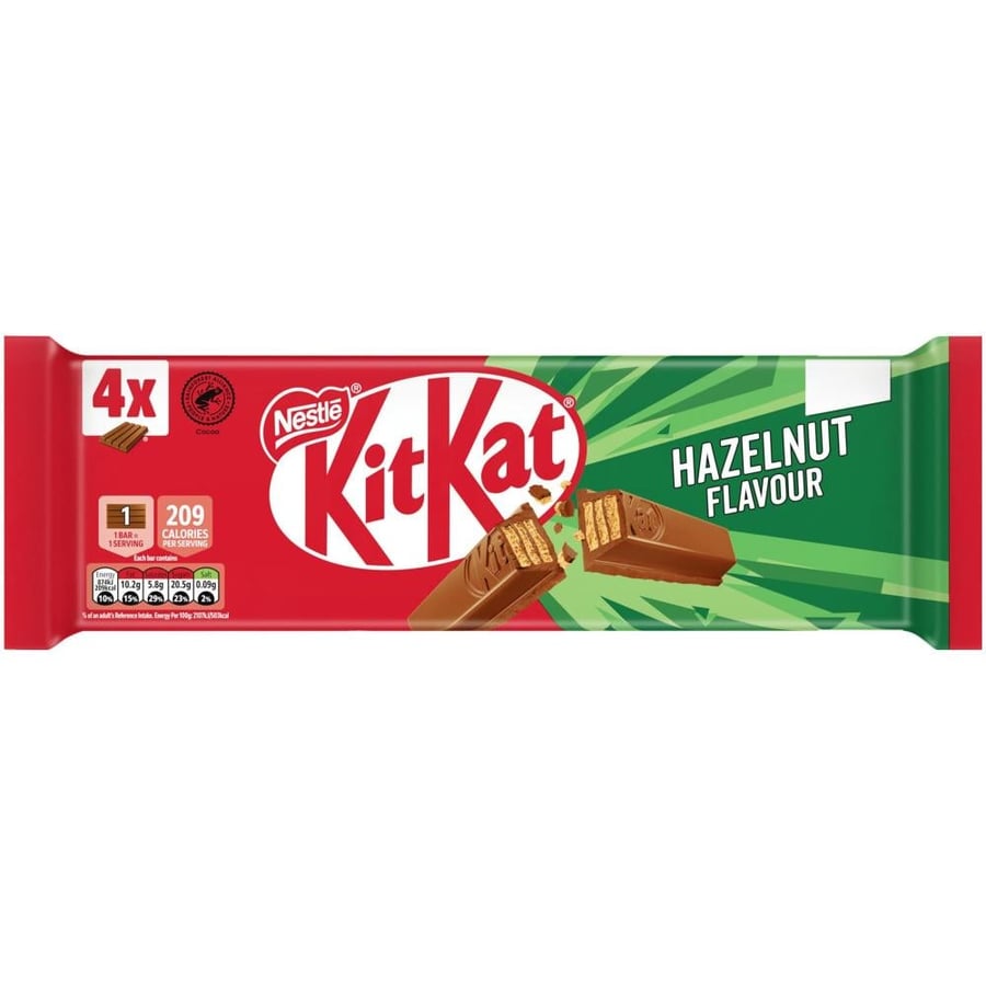 شوكولاتة كيت كات بنكهة البندق الفاخرة - 4 أصابع | KitKat Hazelnut Flavour Chocolate