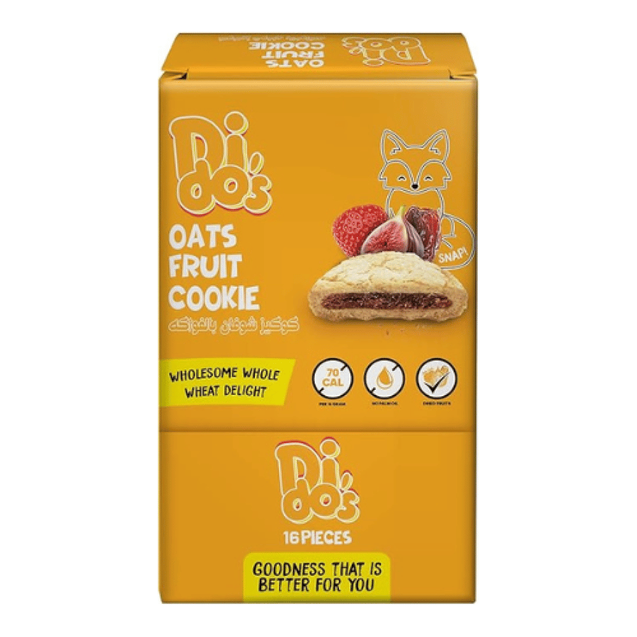 كوكيز ديدوز بالشوفان والفواكه 16 قطعة – DiDo's Oats Fruit Cookie 16 Pieces