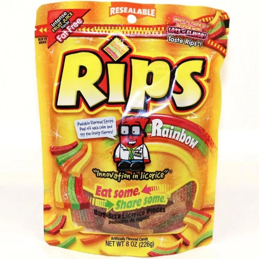 شرائط ريبس رينبو بنكهة الفواكه | Rips Rainbow Licorice Strips