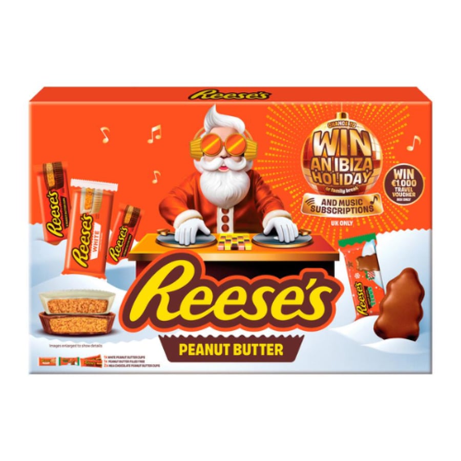 تشكيلة شوكولاتة ريسيز بزبدة الفول السوداني العبوة الاحتفالية المستوردة 157 جم Reese's Peanut Butter Selection Box 157g[cite: 14]