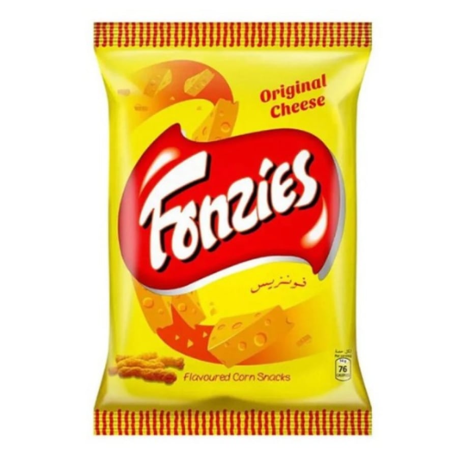 سناك مقرمشات فونزيس بنكهة الجبنة الأصلية - شدة 18 × 28 جرام (Fonzies Original Cheese Flavored Snacks - 18 x 28g)