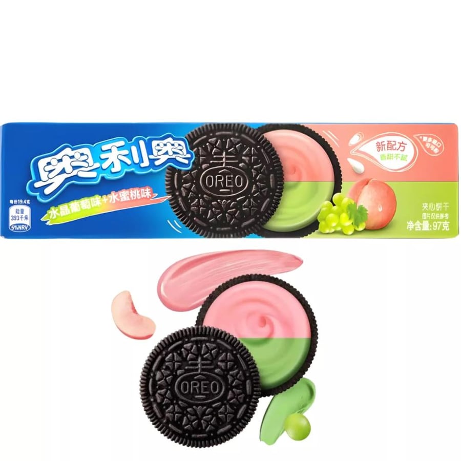 اوريو (Oreo)  بنكهة العنب والخوخ - 97جرام