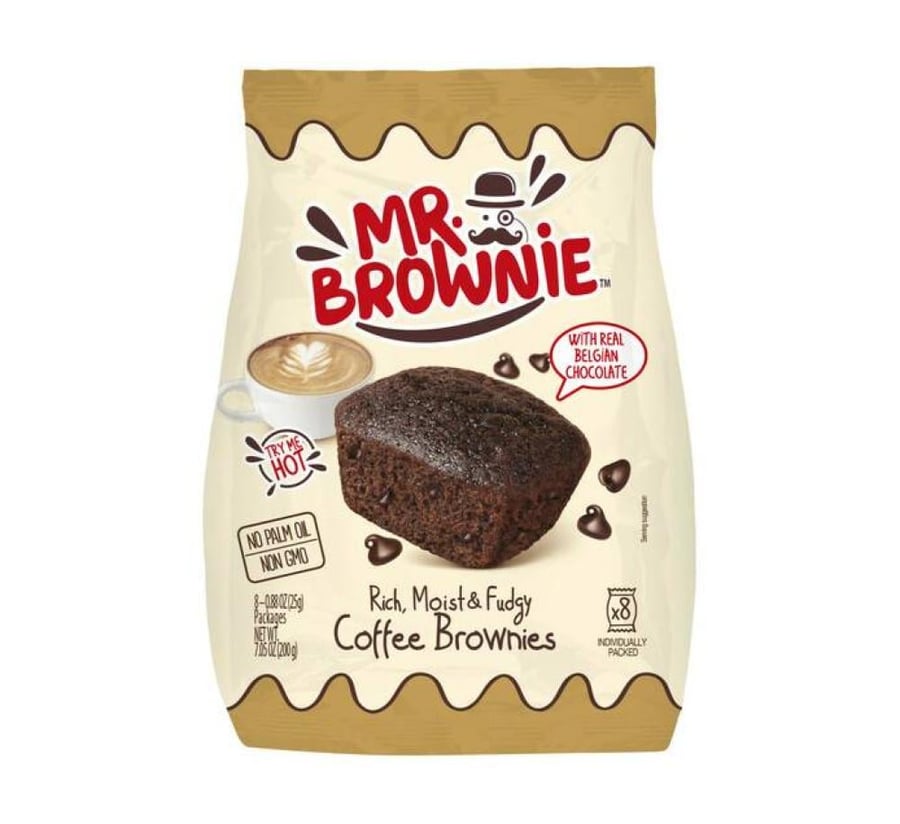 مستر براوني كيك البراوني الغني بالقهوة والشوكولاتة البلجيكية - 200 جرام | Mr. Brownie Coffee Brownies 8 Pack