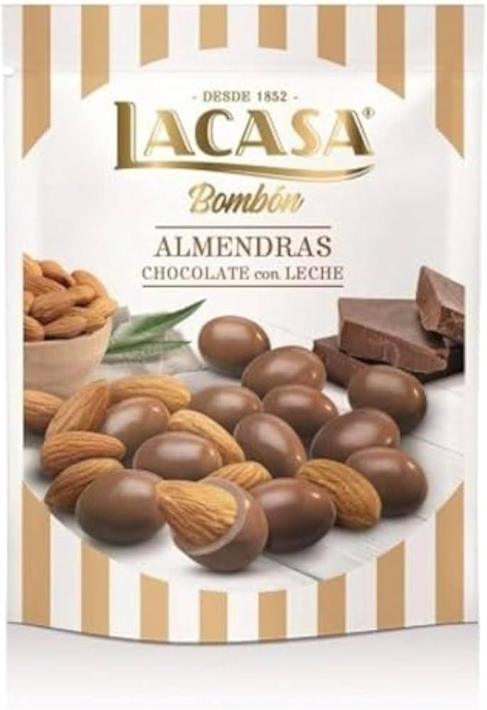 لوز لاكاسا الفاخر المغطى بشوكولاتة الحليب | Lacasa Bombón Almonds Covered with Milk Chocolate