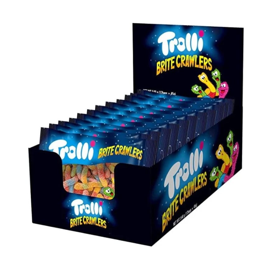 بوكس حلاوة جيلي ترولي برايت كراولرز (24 حبة × 10 جرام) | Trolli Brite Crawlers Gummy Box