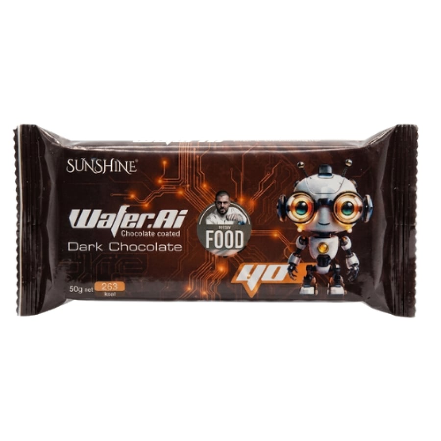 ويفر صنشاين دكتور فود ويفر آي مغطى بالشوكولاتة الداكنة Sunshine Dr. Food Wafer.Ai Dark Chocolate Coated 50g
