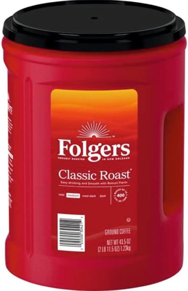 قهوة فولجرز  كلاسيك ميديم روست مطحونة 1.23 كجم  Folgers Classic Medium Roast Ground Coffe