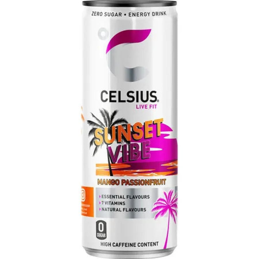 مشروب الطاقة سيلسيوس صن سيت فايب - Celsius Sunset Vibe (Mango Passionfruit)