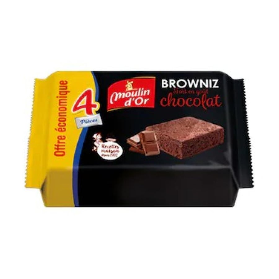 كيك مولان دور براونيز بالشوكولاتة - 4 قطع | Moulin d'Or Browniz Chocolat