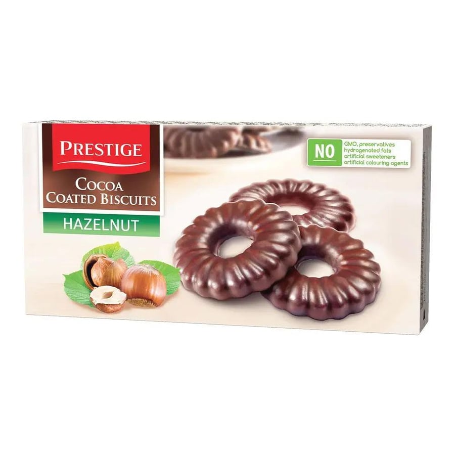 Prestige biscuits with hazelnut cream and covered with chocolate 160 g imported Bulgaria