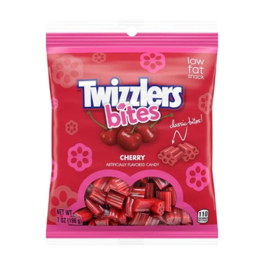 حلوى تويزلرز بايتس بنكهة الكرز بحجم اللقمة 198 جرام (Twizzlers Bites Cherry Flavored Candy 198g)