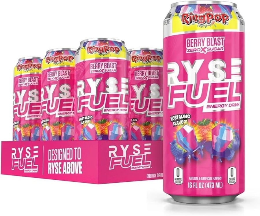RYSE Fuel مشروب الطاقة الخالي من السكر | مناسب للنباتيين, خالي من الجلوتين 473 مل