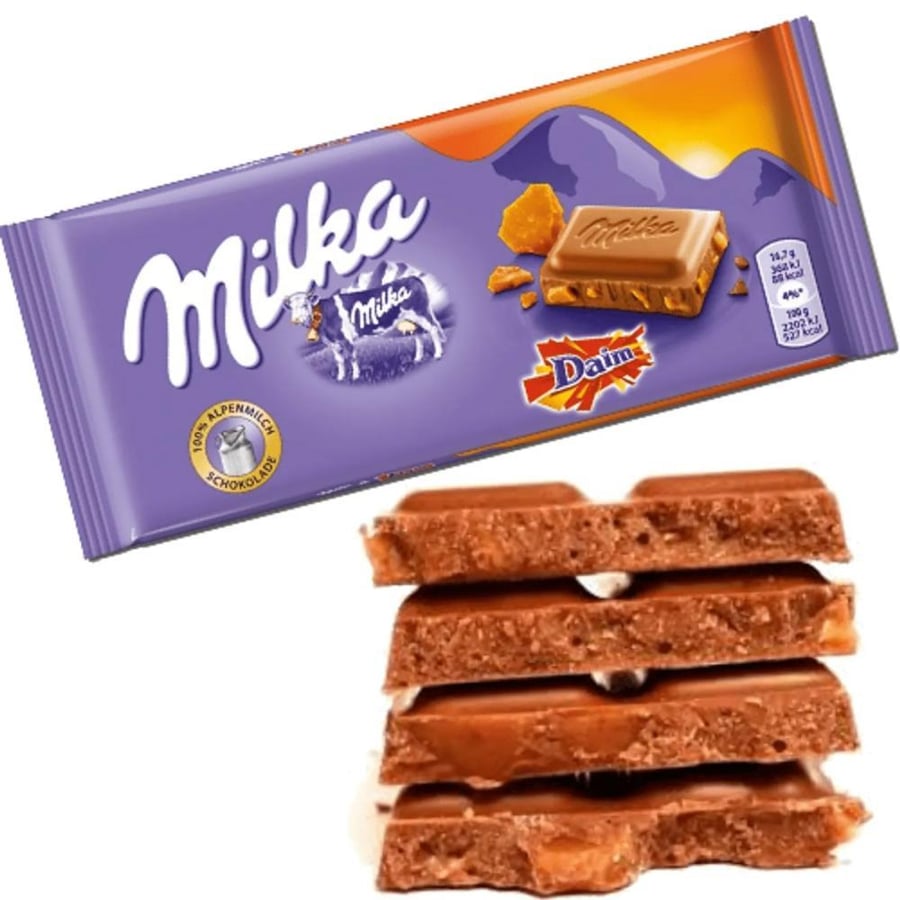 Milka chocolate with pieces, always Swedish, 100 grams