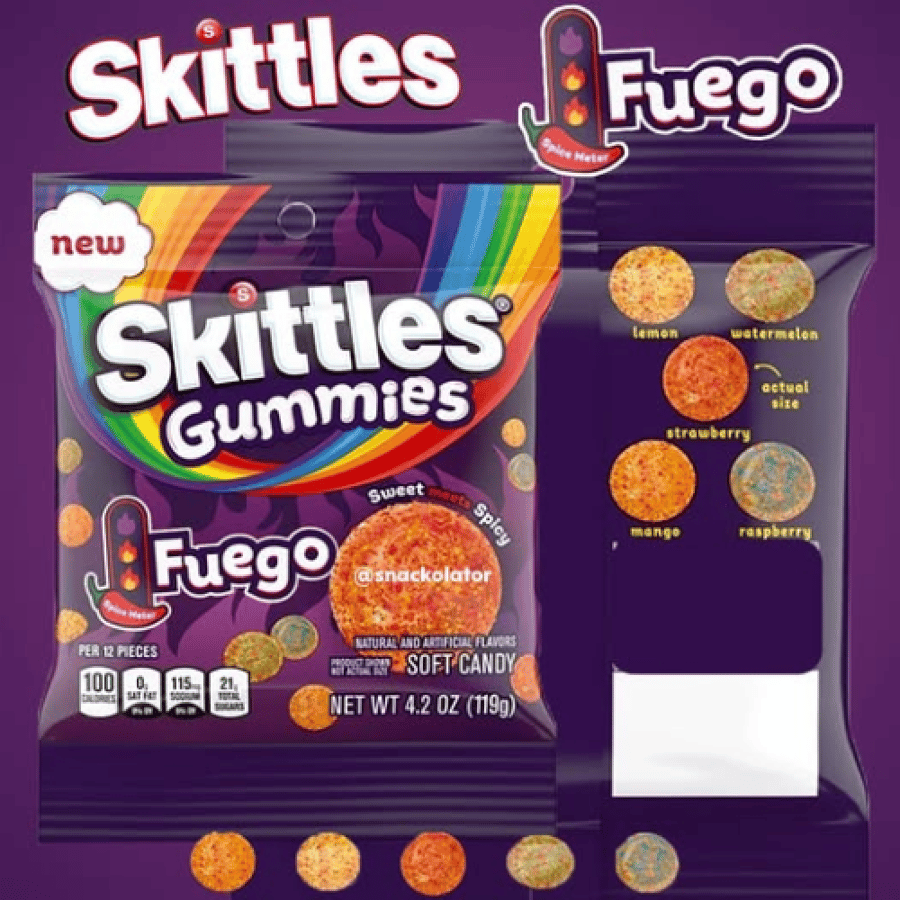 سكيتلز جاميز فويغو (حلو وحار) - Skittles Gummies Fuego (Sweet meets Spicy)