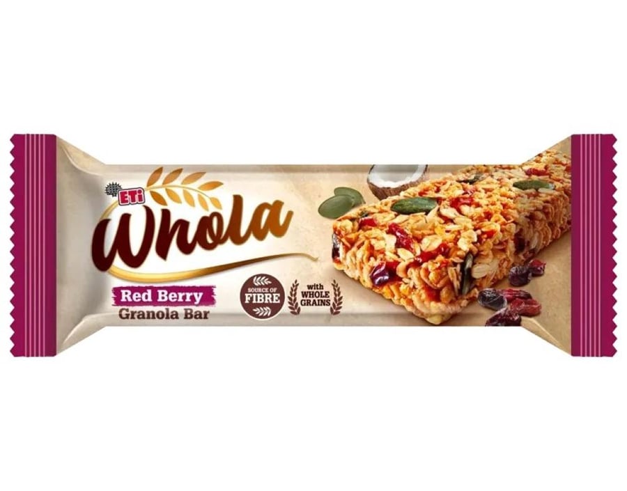 لوح جرانولا إيتي هولا بالتوت الأحمر | Eti Whola Red Berry Granola Bar ا