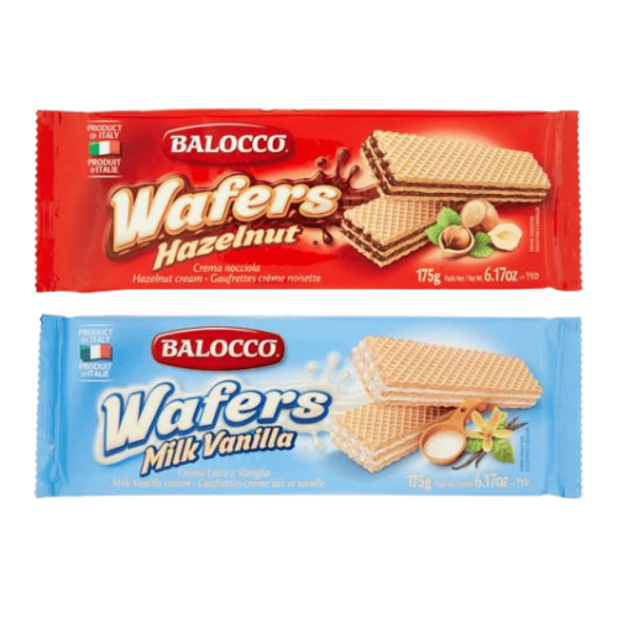 ويفر بالوكو الإيطالي المستورد 175 جم Balocco Wafers 175g (Hazelnut & Milk Vanilla)