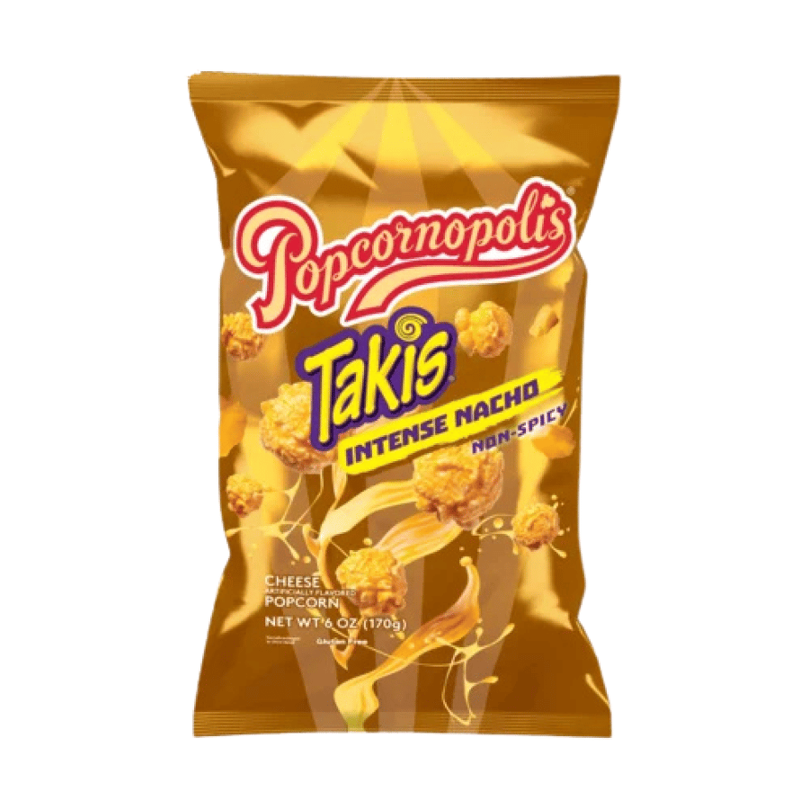 فشار بوبكورنوبوليس بنكهة تاكيس إنتينس ناتشو غير الحار | Popcornopolis Takis Intense Nacho Popcorn