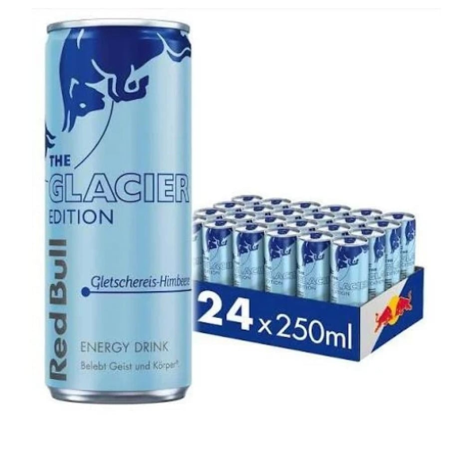 مشروب الطاقة ريد بول الإصدار الجليدي بنكهة أيس التوت العليق (Red Bull The Glacier Edition Gletschereis-Himbeere Energy Drink)
