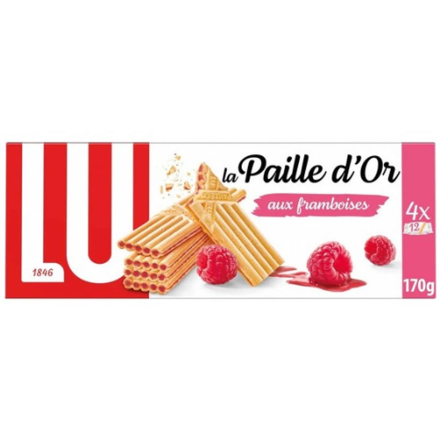 بسكويت لو لا باي دور محشو بحشوة التوت العليق المستورد 170 جم LU La Paille d'Or aux framboises 170g