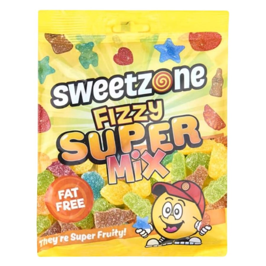 سويت زون حلوى جيلي فيزي سوبر ميكس 170 جرام - Sweet Zone Fizzy Jelly Super Mix Candy 170g