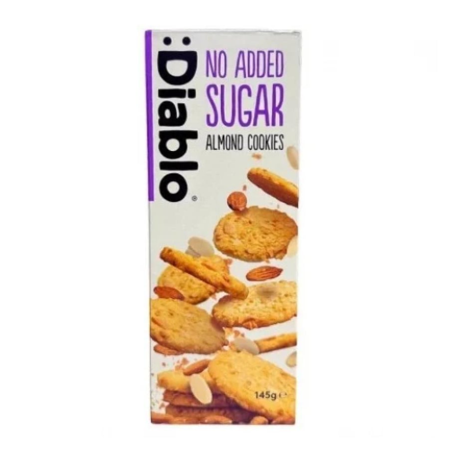 كوكيز باللوز بدون سكر مضاف ديابلو المستورد 145 جم Diablo No Added Sugar Almond Cookies 145g