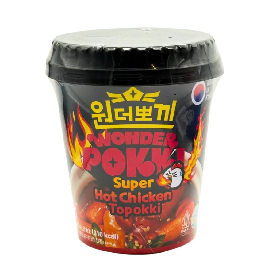 توبوكي وندر بوكي الكوري بنكهة الدجاج الحار جداً 120 جم Wonder Pokki Super Hot Chicken Topokki 120g