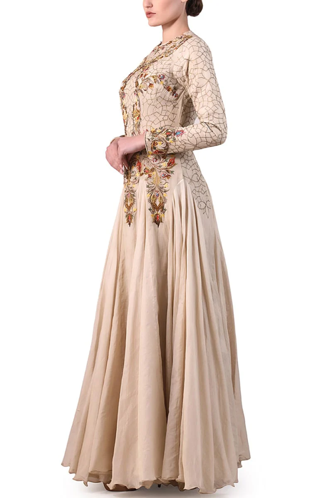 Geometric & Floral Embroidered dress 253