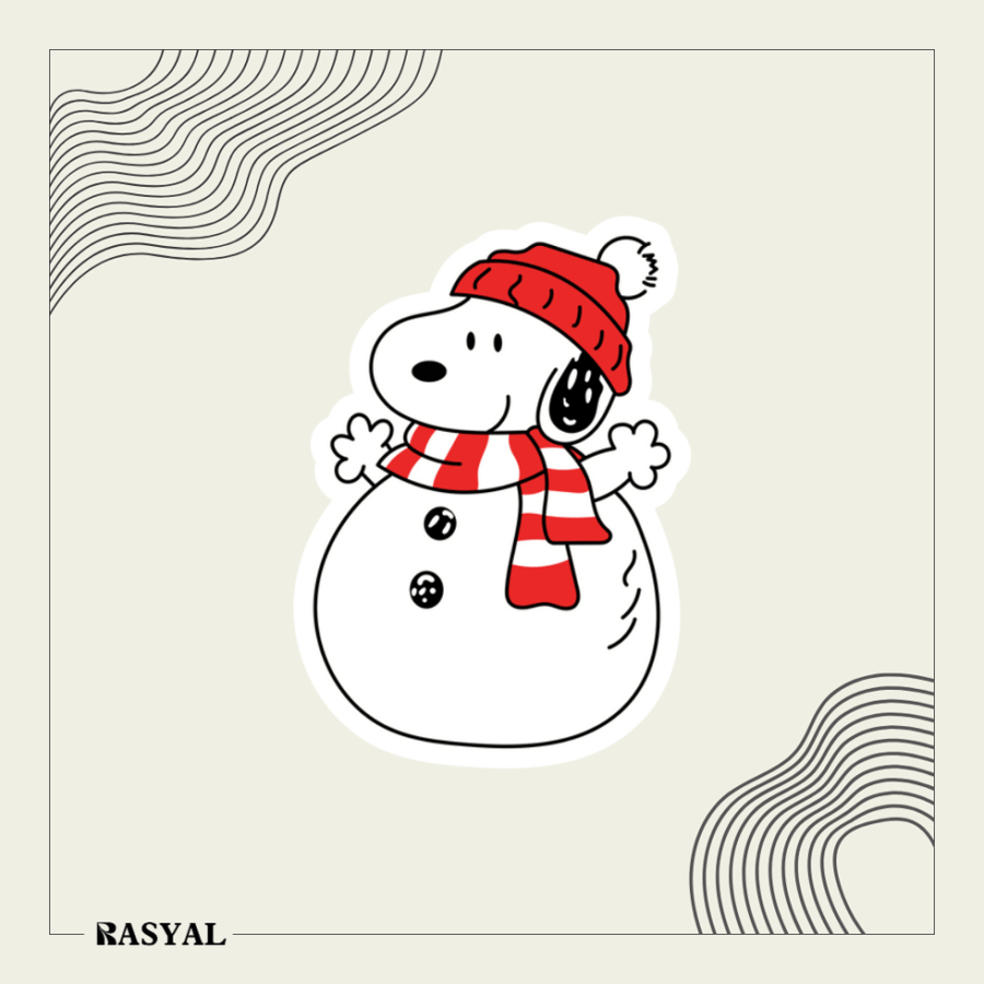 Sticker of a cartoon character (Snoopy)