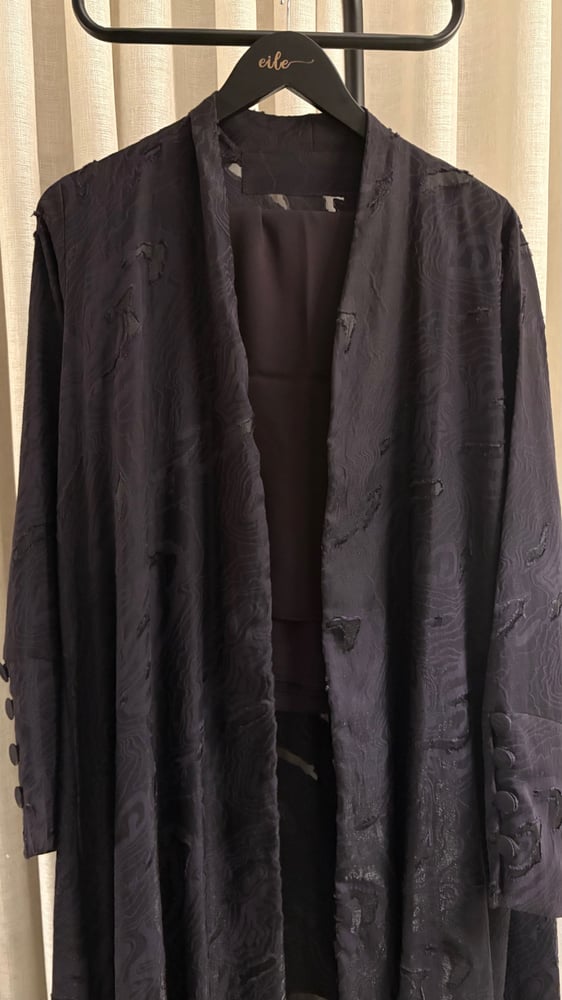 Jacket abaya high neck purple