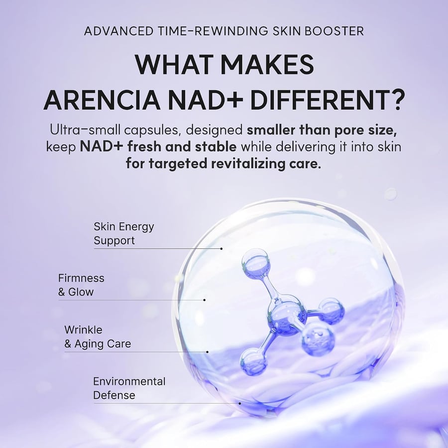 كريم مرطب بوستر شوت NAD+ للوجه ومحيط العين من أرينسيا - 30مل