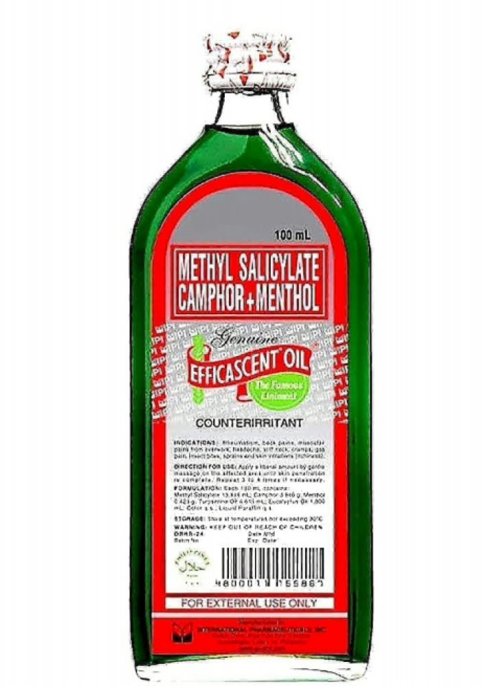زيت إفيكاسينت (Efficascent Oil) بالكافور والمنثول - زيت تدليك مهدئ للعضلات - 100 مل