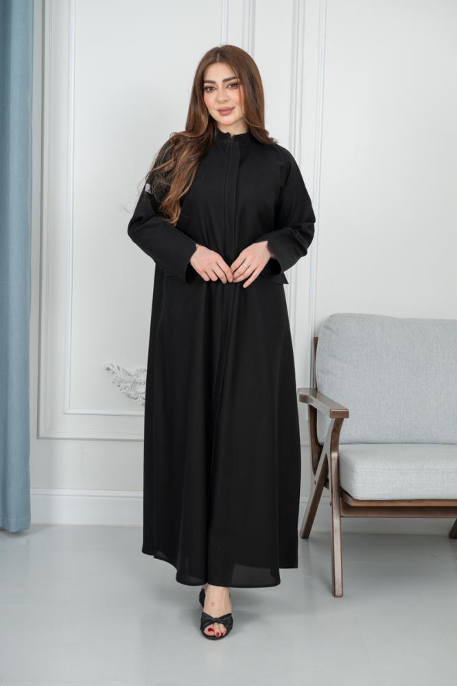 Nasmaat abaya with hidden zipper _ standing cotton pocket