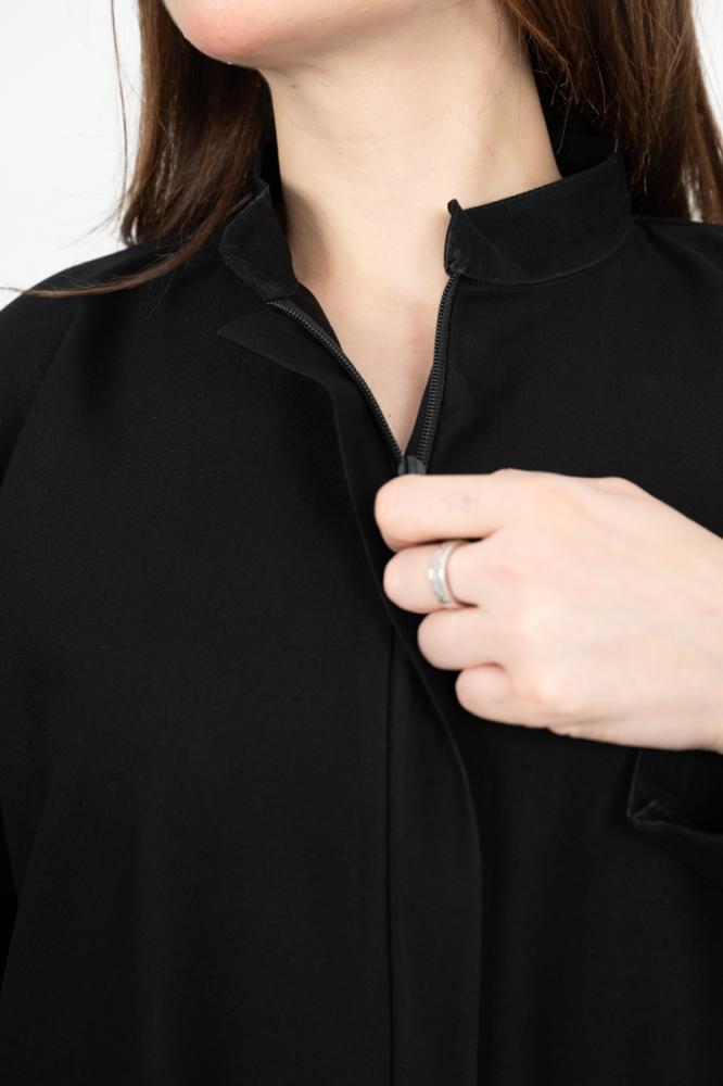 Nasmaat abaya with hidden zipper _ standing cotton pocket