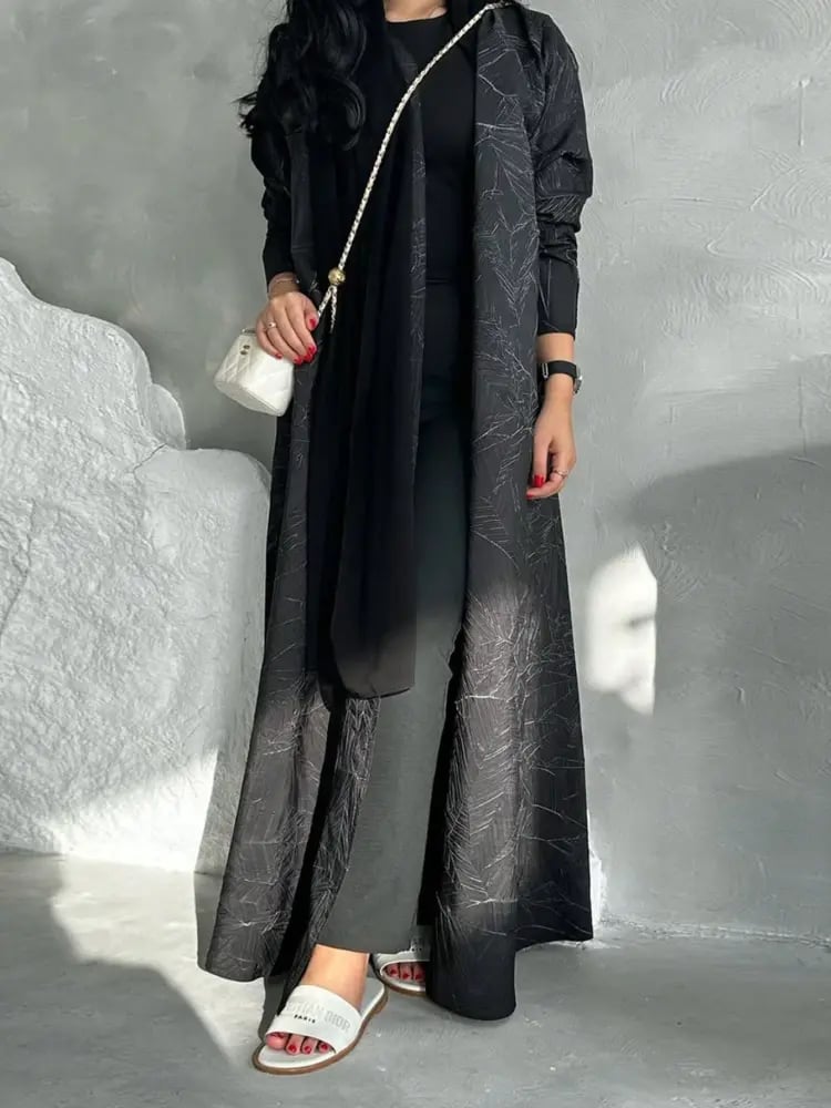 Hafizah جاكيت نسائي محتشم بنسيج جاكار ذو ملمس بارز
