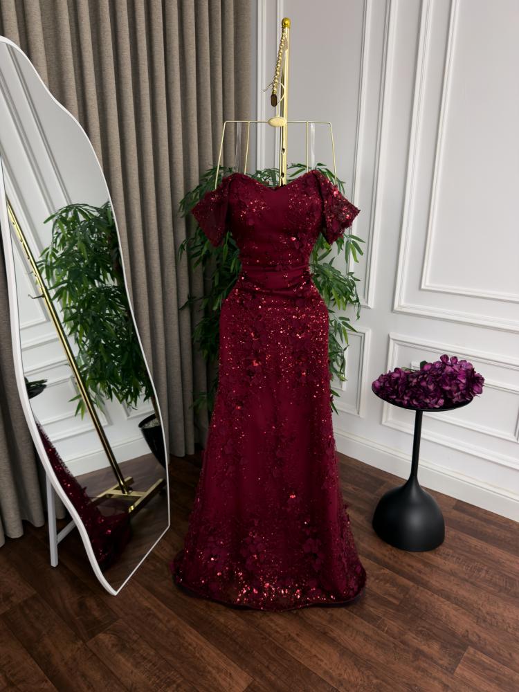 فستان سهرة تل كلفه تطريز خرز کلوش